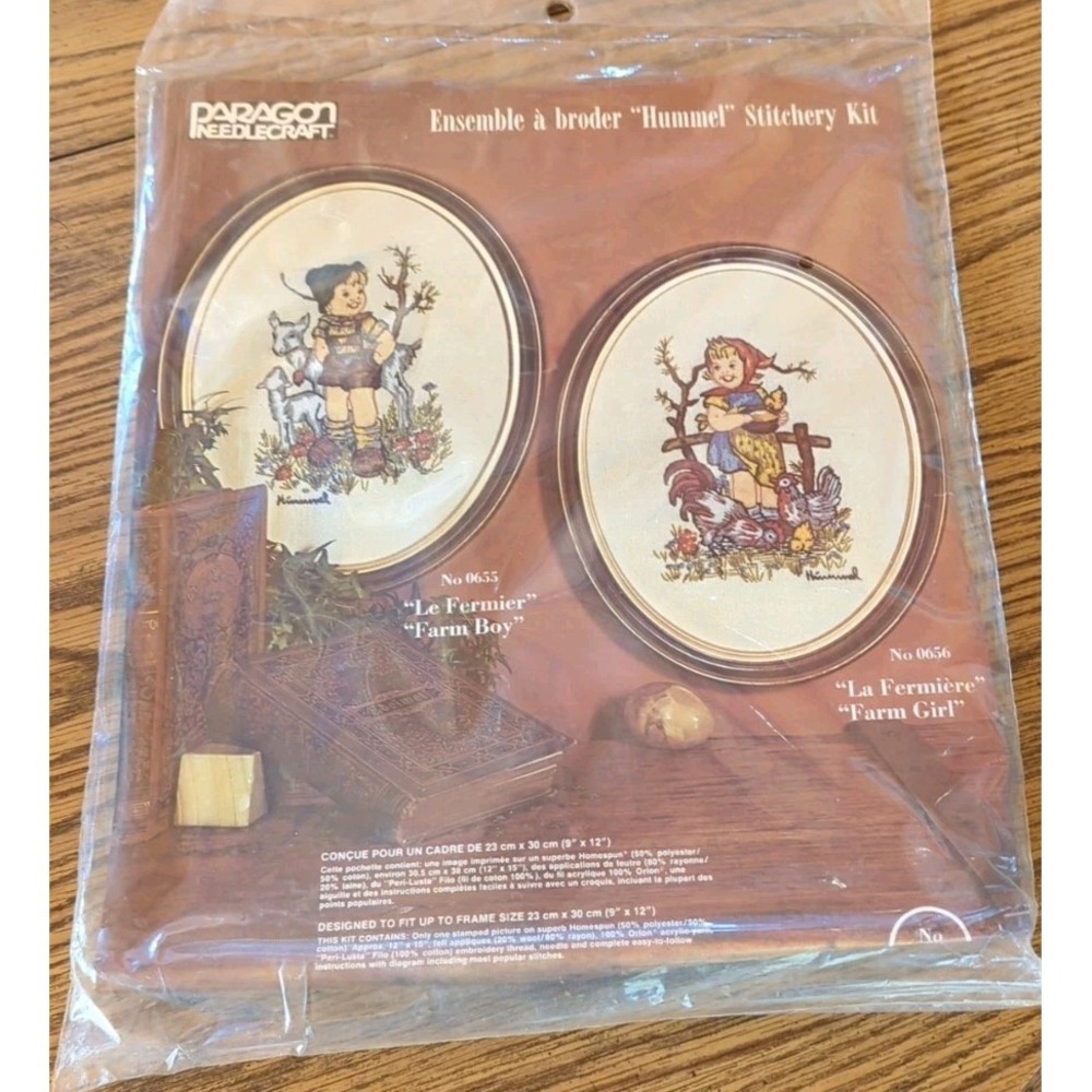 New Sealed Vintage 1976 Paragon "Hummel" Stitchery‎ Kit Apple Tree Farm Boy 0656